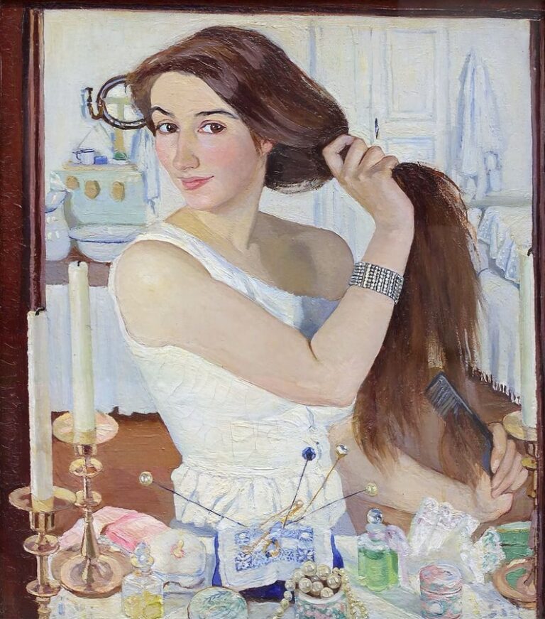 1909At-the-Dressing-Table-Self-Portrait-by-Zinaida-Serebriakova